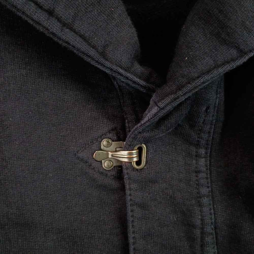 J.Crew Mens Large Outerwear Fleece Navy Cozy Warm Shawl Collar Toggle Jacket - Picture 8 of 13
